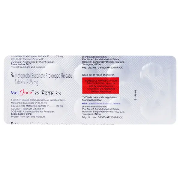 Metonce 25mg Tablet PR